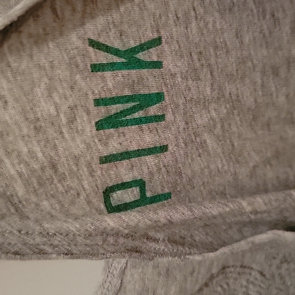PINK Victoria's Secret Gray Tank Top With Green Sequin Shamrocks. XS. Bralette S - Picture 14 of 16
